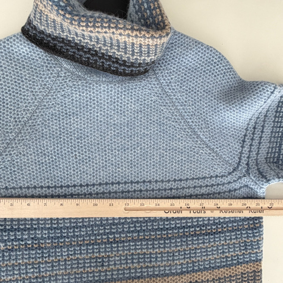 Vintage Alexandra Bartlett Sweater Womens 1X Wool Angora Knit Turtleneck Striped - Picture 8 of 9